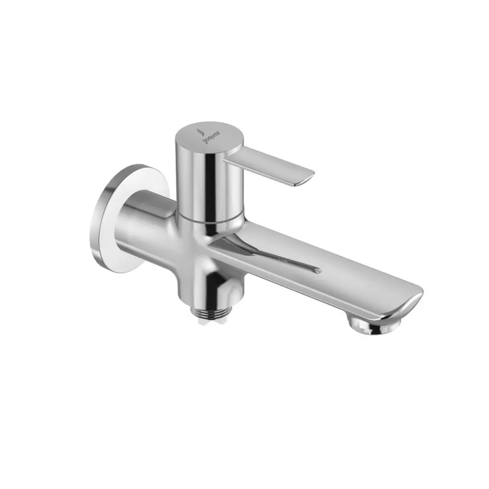 Jaquar Fusion Prime 2 Way Bib Tap with Flange Silver Stainless Steel for Home Use, FUP-CHR-29041PM