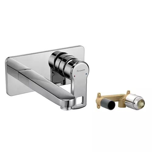 Parryware Vista Left Hand Side Lever Basin Mixer with Concealed Chrome, G3976A1+G9002A1 (Pack of 2 Piece)