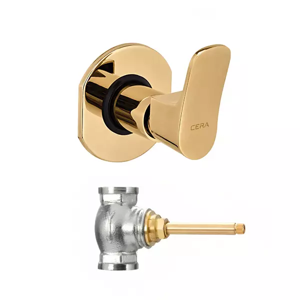 CERA Perla Stop Cock for 15 mm Pipe Line with Inner Head, F1012351FG + F4050102 (Set of 2 Pcs)