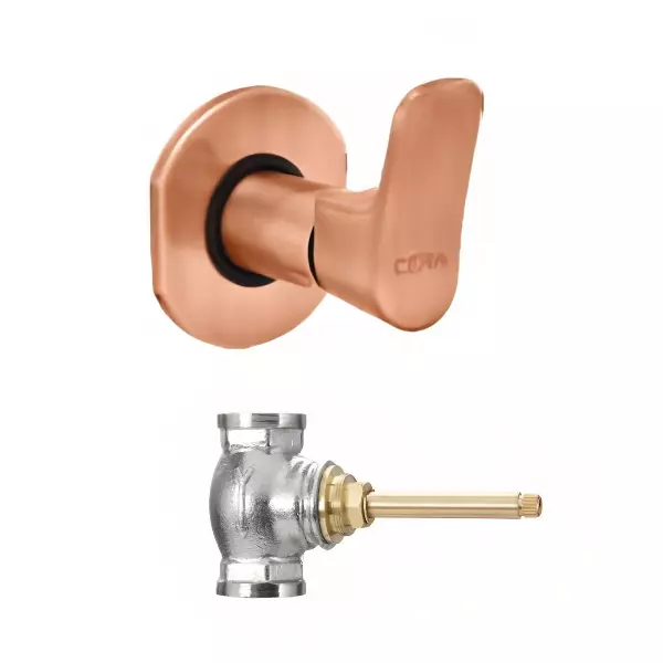 CERA Perla Stop Cock for 15 mm Pipe Line with Inner Head, F1012351AC + F4050102 (Set of 2 Pcs)