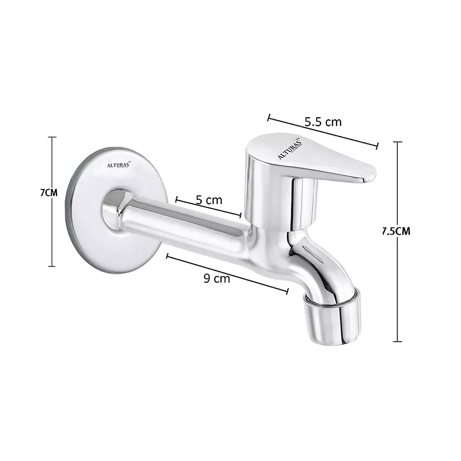 ALTURAS Stainless Steel Jazz Long Body Tap for Bathroom and Kitchen (Set of 8 Pcs)