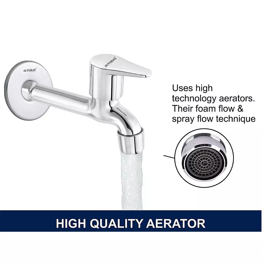 ALTURAS Stainless Steel Jazz Long Body Tap for Bathroom and Kitchen (Set of 8 Pcs)