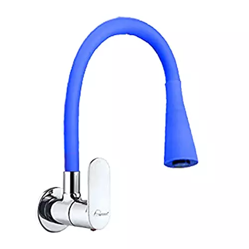Aquieen Sink Tap Brass & Ceramic with Wall Flange Blue, AQN 725