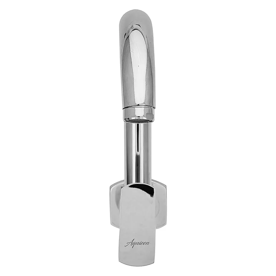 Aquieen Zura Sink Tap Brass & Ceramic Wall Mount Silver, AQN 963