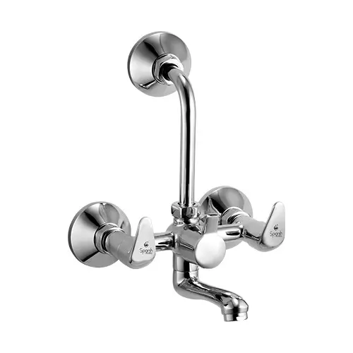 Sparsh Pearl 2 In 1 Wall Mixer with L Bend Two Handles Cold & Hot Water Function Flora Series Body Size 15 mm, FLR-2613