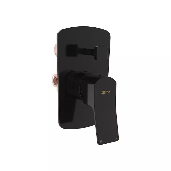 CERA Sylvina Basin Mixer Single Lever Wall Mount PVD Finish Black Matte, F1021721BM