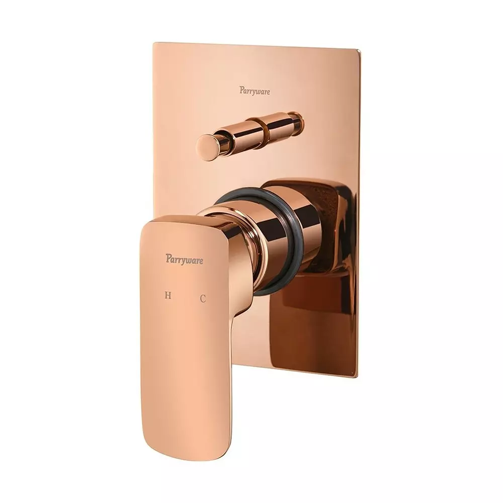 Parryware Ultra High Flow Diverter Upper Trim Quattro Deep Rose Gold Chrome Finish, T2385A4