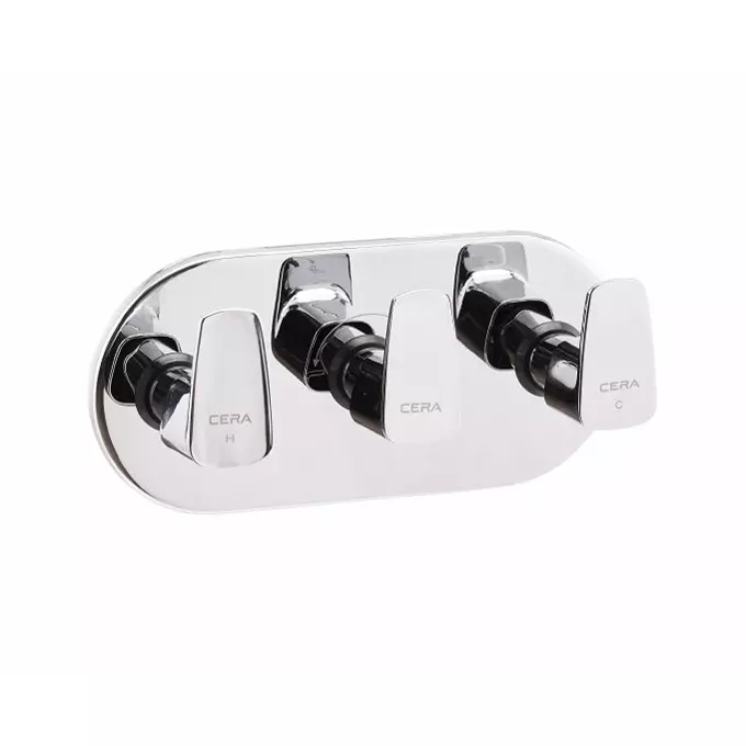 CERA VINE 4-Way Diverter Single Lever Quarter Turn Wall Mount with Knob & Flange, F1020731