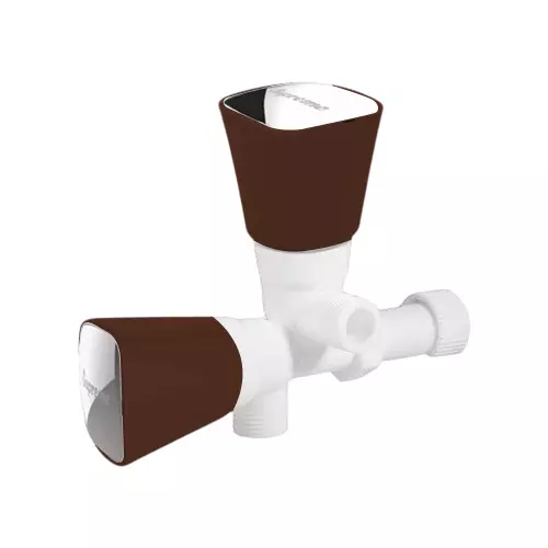 SUPREME Crown Series 2-Way Right Angle Stop Tap Quarter Turn Plastic, Brown