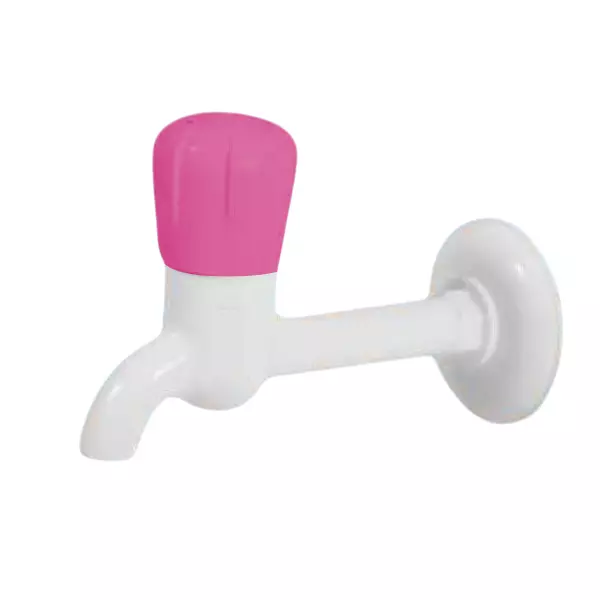 SUPREME Elegant Series Long Bib Tap with Flange Quarter Turn Plastic, Pink