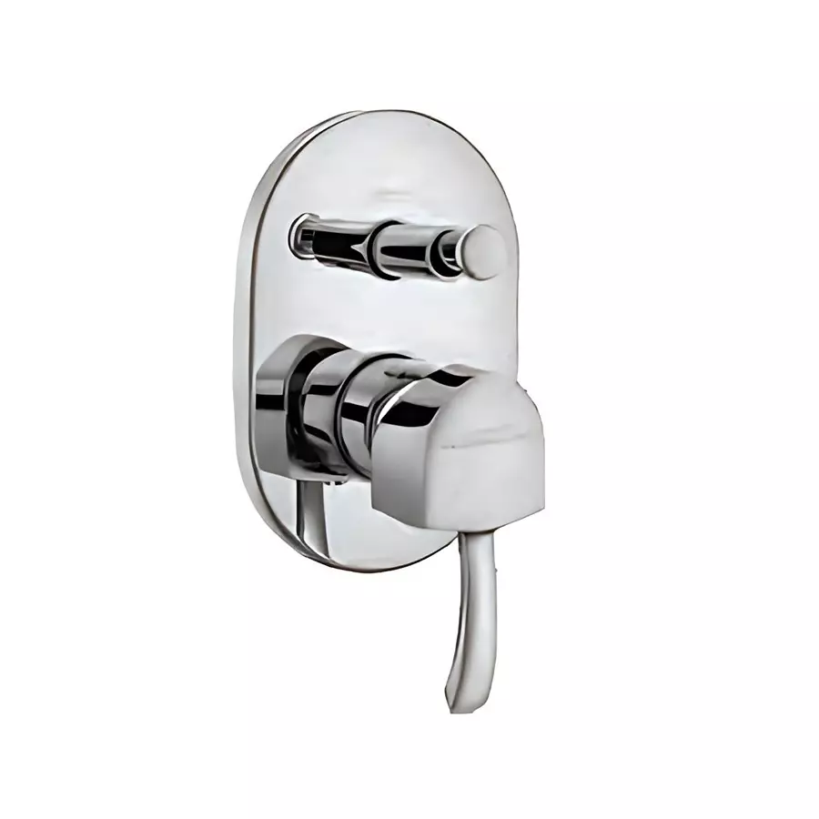 Somany Exposed Part of High Flow/3 Inlet Diverter French Collection Arizona Series Chrome Finish Wall Mount, 272211400021