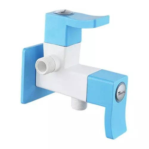 TRIJAL Spark Plus Two Way Angle Cock with Flange White, Blue 15 mm Thread & 20 mm Spindle, SRP-105 (Pack of 16)