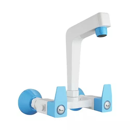 TRIJAL Shark Plus Sink Mixer Premium with Fiange White, Blue 15 mm Thread & 20 mm Spindle, SHP-114 (Pack of 12)
