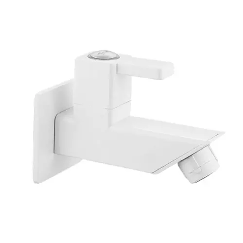 TRIJAL Firoza Bib Cock With Flange White 15 mm Thread & 20 mm Spindle, FIR-100 (Pack of 24)