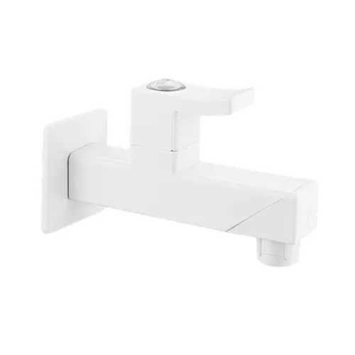 TRIJAL Spark Bib Cock With Flange White 15 mm Thread & 20 mm Spindle, SPK-100 (Pack of 24)