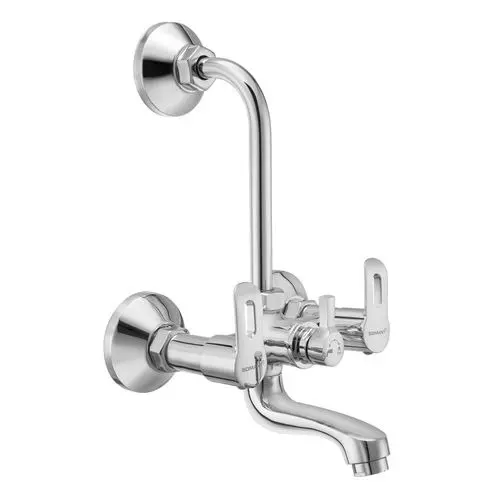Somany Wall Mixer with Bend Signature Collection Casper Series Chrome Finish Wall Mount, 272201410011