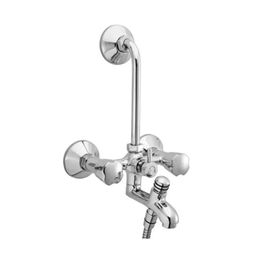 Somany Wall Mixer 3 in 1 with Provision for Telephonic Shower, O\H Shower and 115mm Long Bend Pipe Signature Collection Ether Series, 272200150031