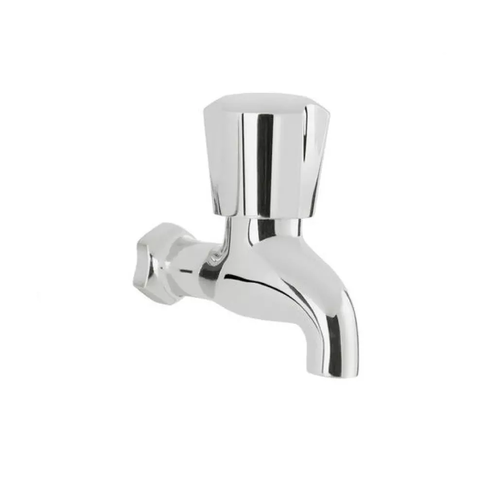 Somany Bib Tap without Flange Signature Collection Dhaara Series Chrome Finish Wall Mount, 272210120021