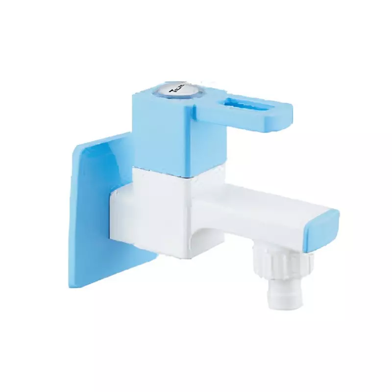 TRIJAL Star Washing Machine Tap with Flange White, Blue, STR-120