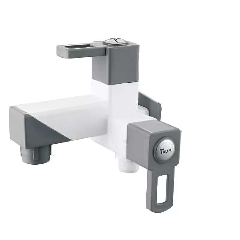 TRIJAL Star Plus Two Way Bib Cock with Flange White, Grey, STP-106