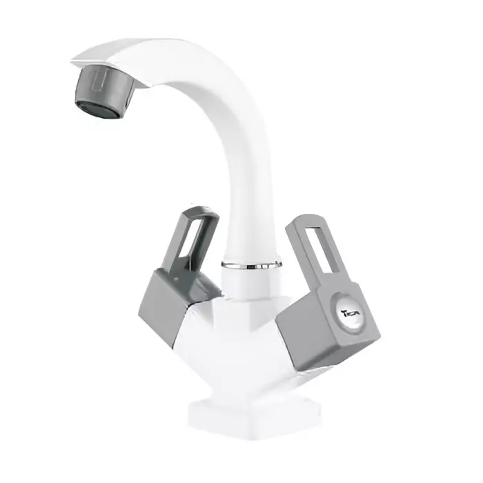 TRIJAL Star Plus Center Hole Basin Mixer White, Grey, STP-117