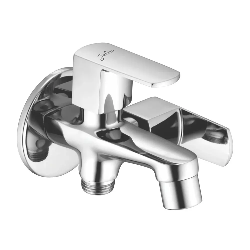Jabra 2 in 1 Bib Cock Qbix Series Brass Chrome Finish Wall Mount Silver