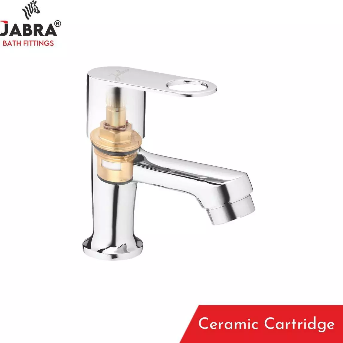 Jabra Pillar Cock Oreo Series Brass Chrome Finish Deck Mount Silver