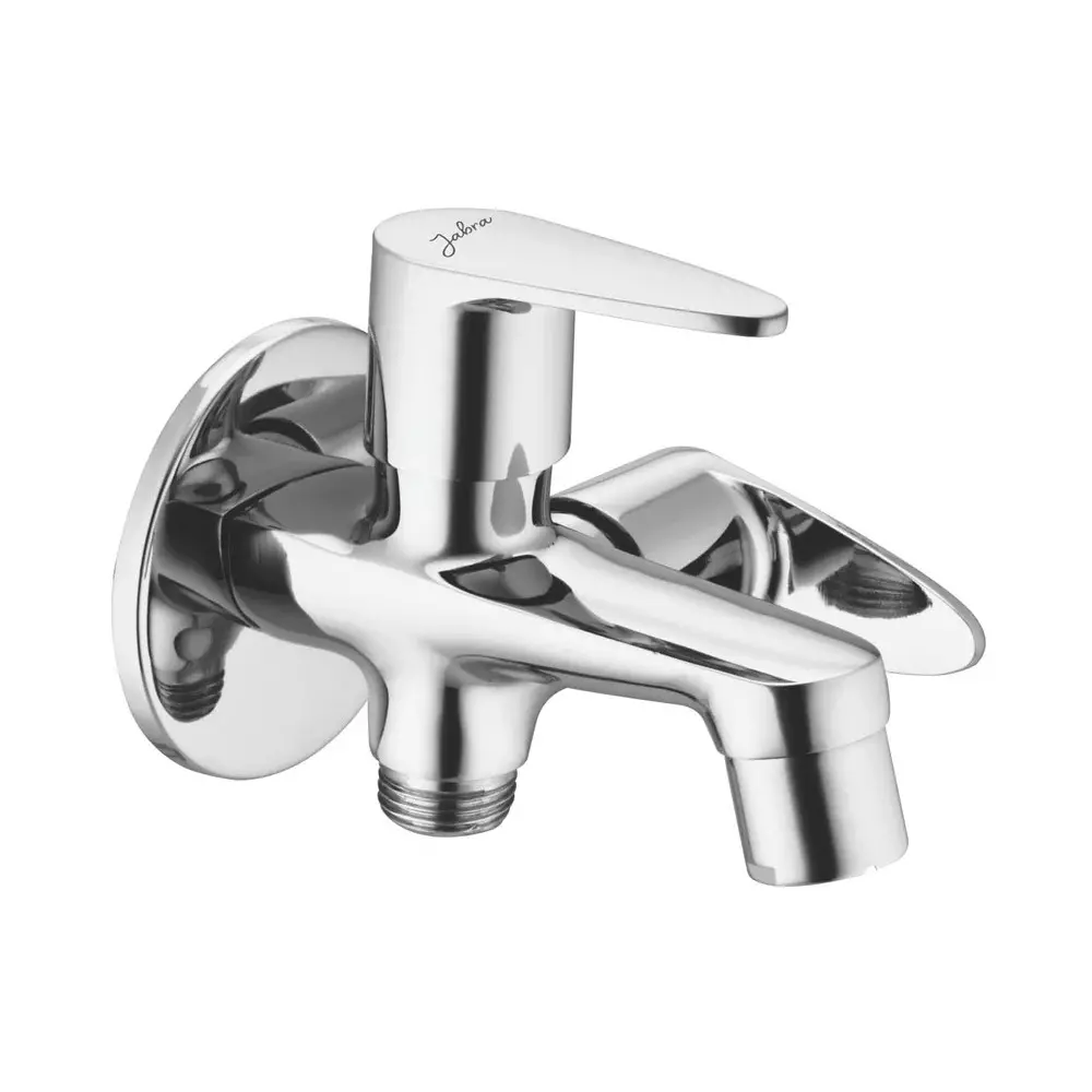 Jabra 2 in 1 Bib Cock Vignet Series Brass Chrome Finish Wall Mount Silver