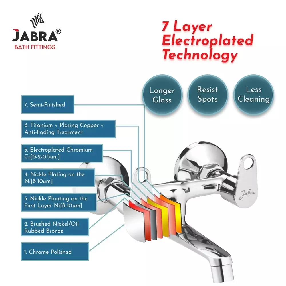 Jabra Non-Telephonic Mixer Sky Series Brass Chrome Finish Wall Mount Silver