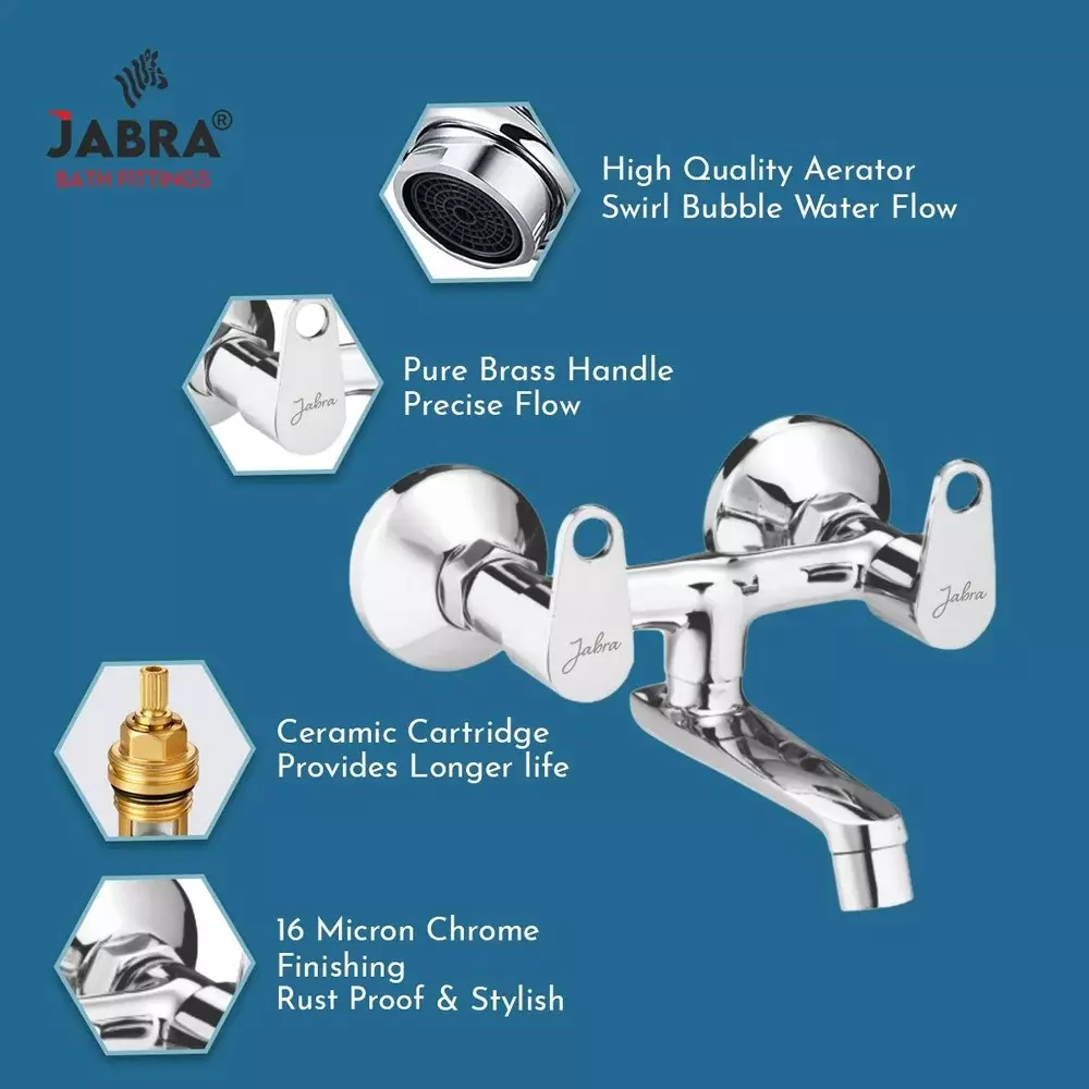 Jabra Non-Telephonic Mixer Sky Series Brass Chrome Finish Wall Mount Silver
