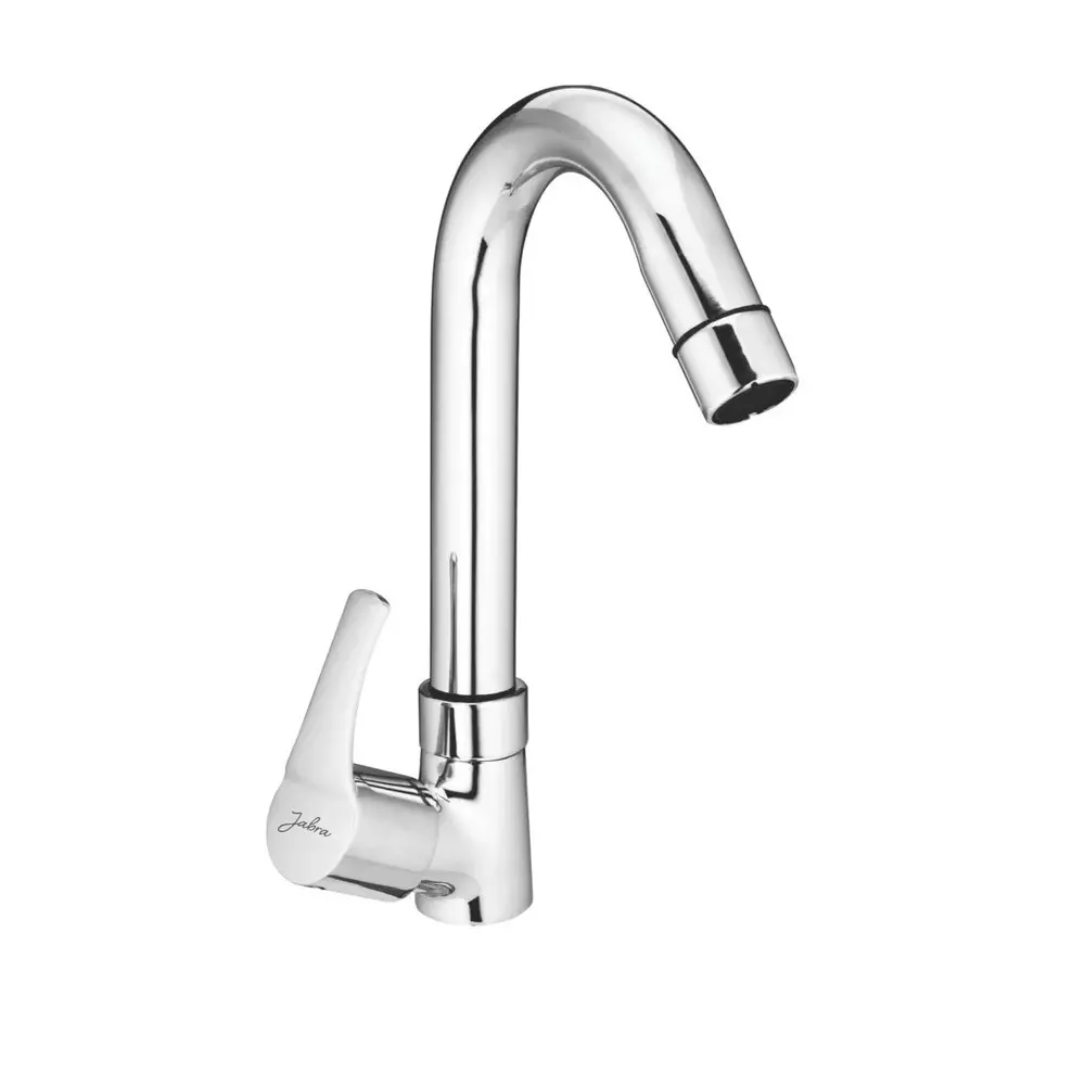 Jabra Swan Neck Tap (L) Brizo Series Brass Chrome Finish Deck Mount Silver