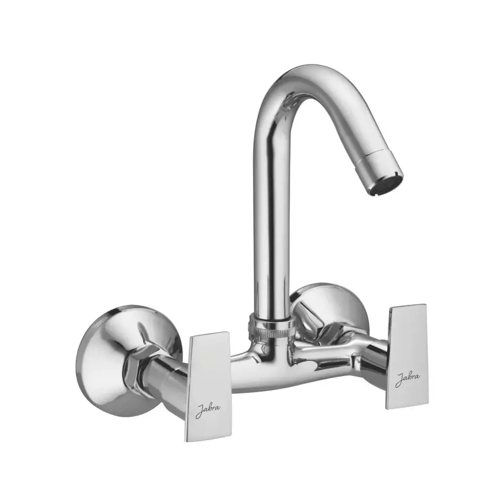 Jabra Sink Mixer Tap (M) Bright Series Brass Chrome Finish Wall Mount Silver