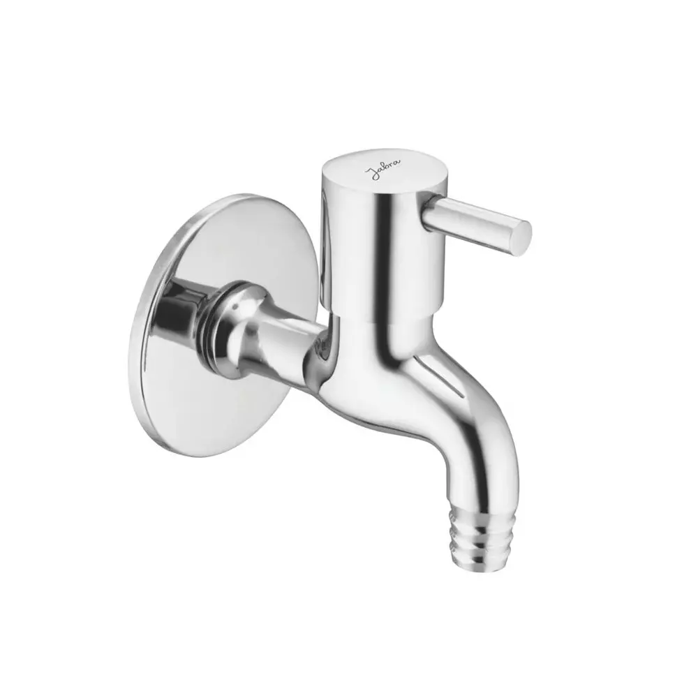 Jabra Nozzle Bib Cock Flora Series Brass Chrome Finish Wall Mount Silver