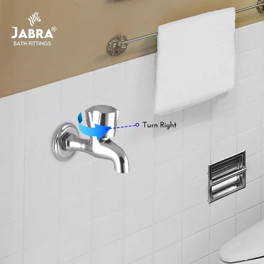 Jabra Bib Cock Sleek Series Brass Chrome Finish Wall Mount Silver