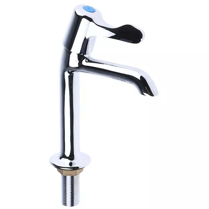 Pegler Yorkshire Chrome Plated Brass Quarter Turn Lever Handle High Neck Cold Sink Tap 1/2in, 310037