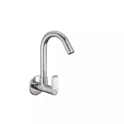 CASLLA Sink Cock with Swinging Spout Curl Series Brass Chrome Finish Silver, CRL-CHR-832322