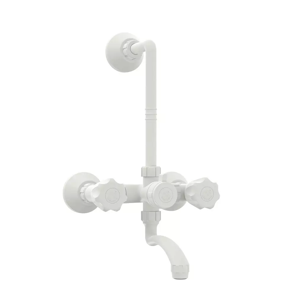RN Wall Mixer With L-Bend Tap PTMT White 1/2 Inch (15 mm) Size for Kitchen & Bathroom Use, RNARB01A19