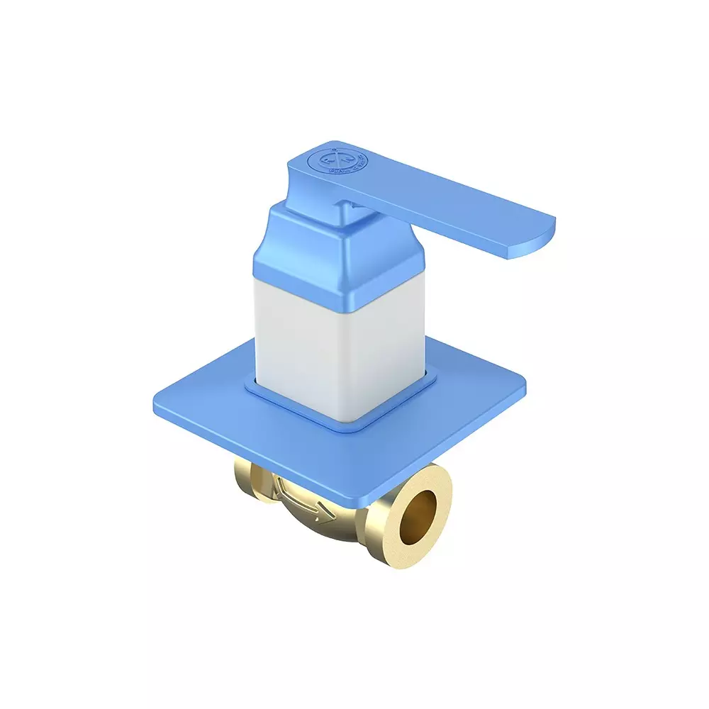 RN Concealed Stop Tap Brass White Blue 1/2 Inch (15 mm) Size for Kitchen & Bathroom Use, RNABP19A04