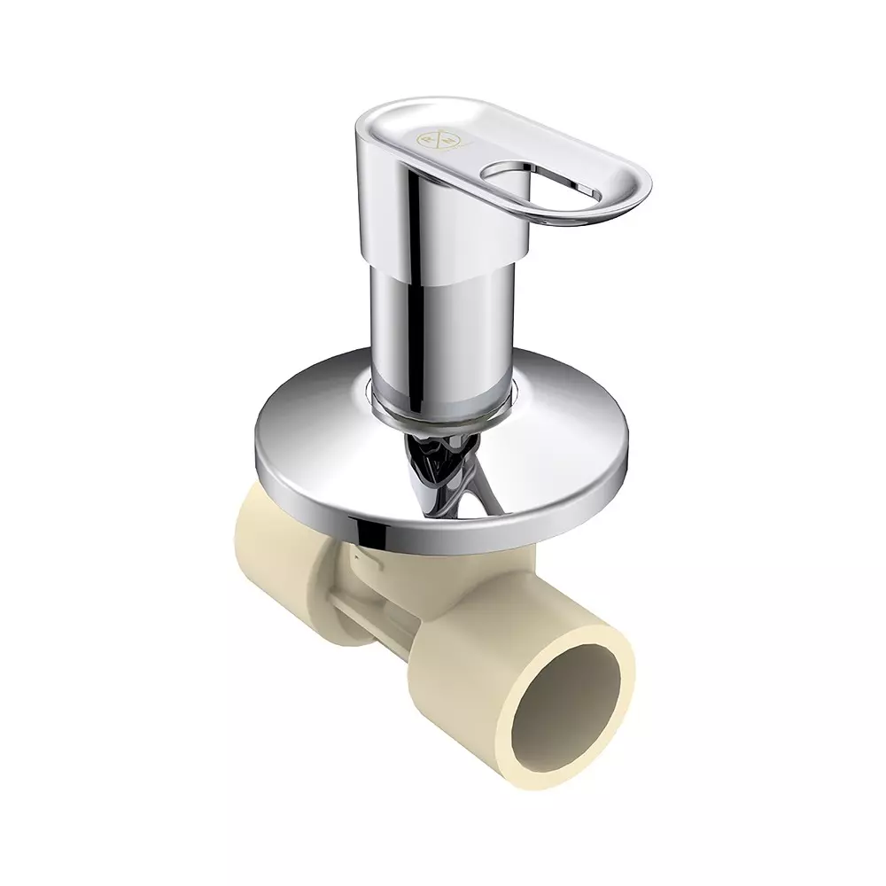 RN Concealed Stop Tap Chrome Plated 3/4 Inch (20 mm) Size CPVC, for 20 mm Pipeline, RNAMA24G04