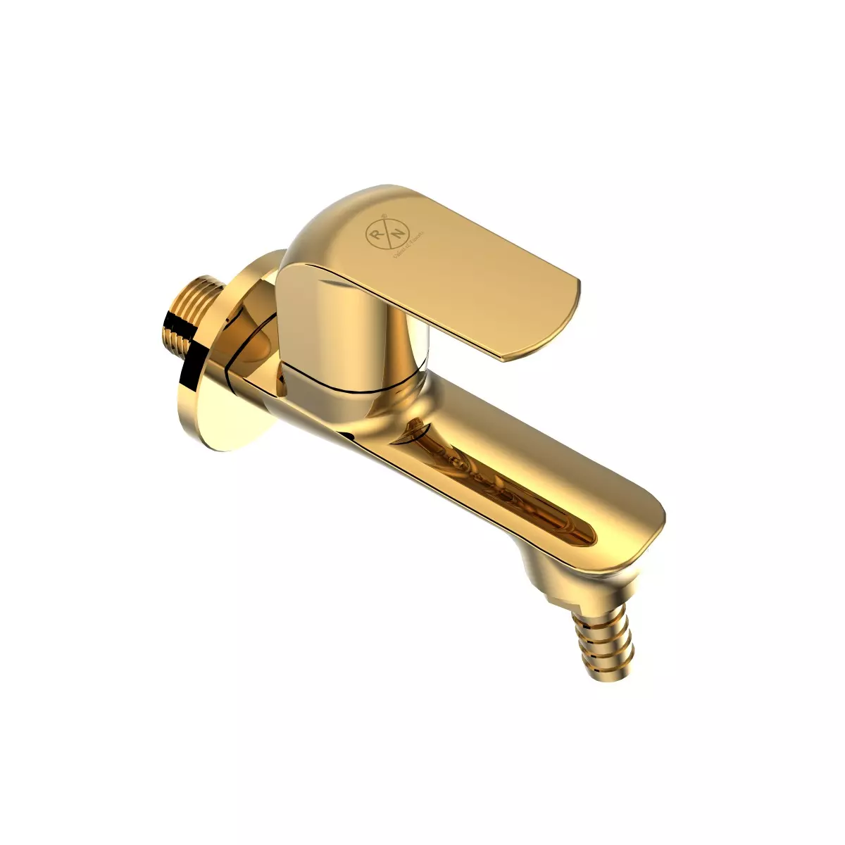 RN BIB Tap With Washing Machine Nozzle & Flange Golden Stainless Steel 1/2 Inch (15 mm) Size for Bathroom & Toilets Use, RNSOP32G48