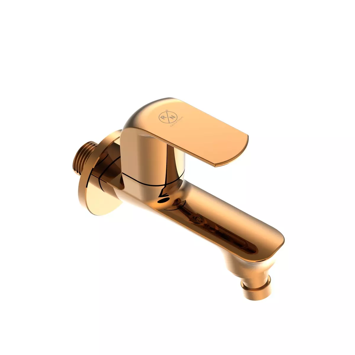RN BIB Tap With Washing Machine Nozzle & Flange Rose Gold Stainless Steel 1/2 Inch (15 mm) Size for Bathroom & Toilets Use, RNSOP33G48
