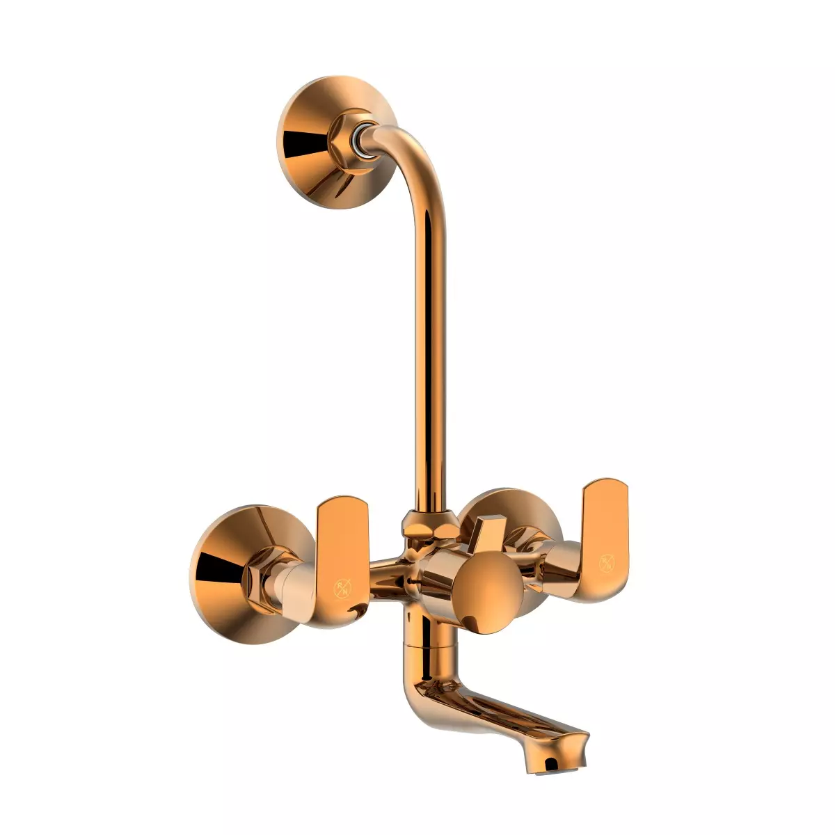RN L-Bend Wall Mixer Tap With Provision & Hand Shower Rose Gold Wall Mounted Stainless Steel 1/2 Inch (15 mm) Size for Bathroom & Toilets Use, RNSOP33G19