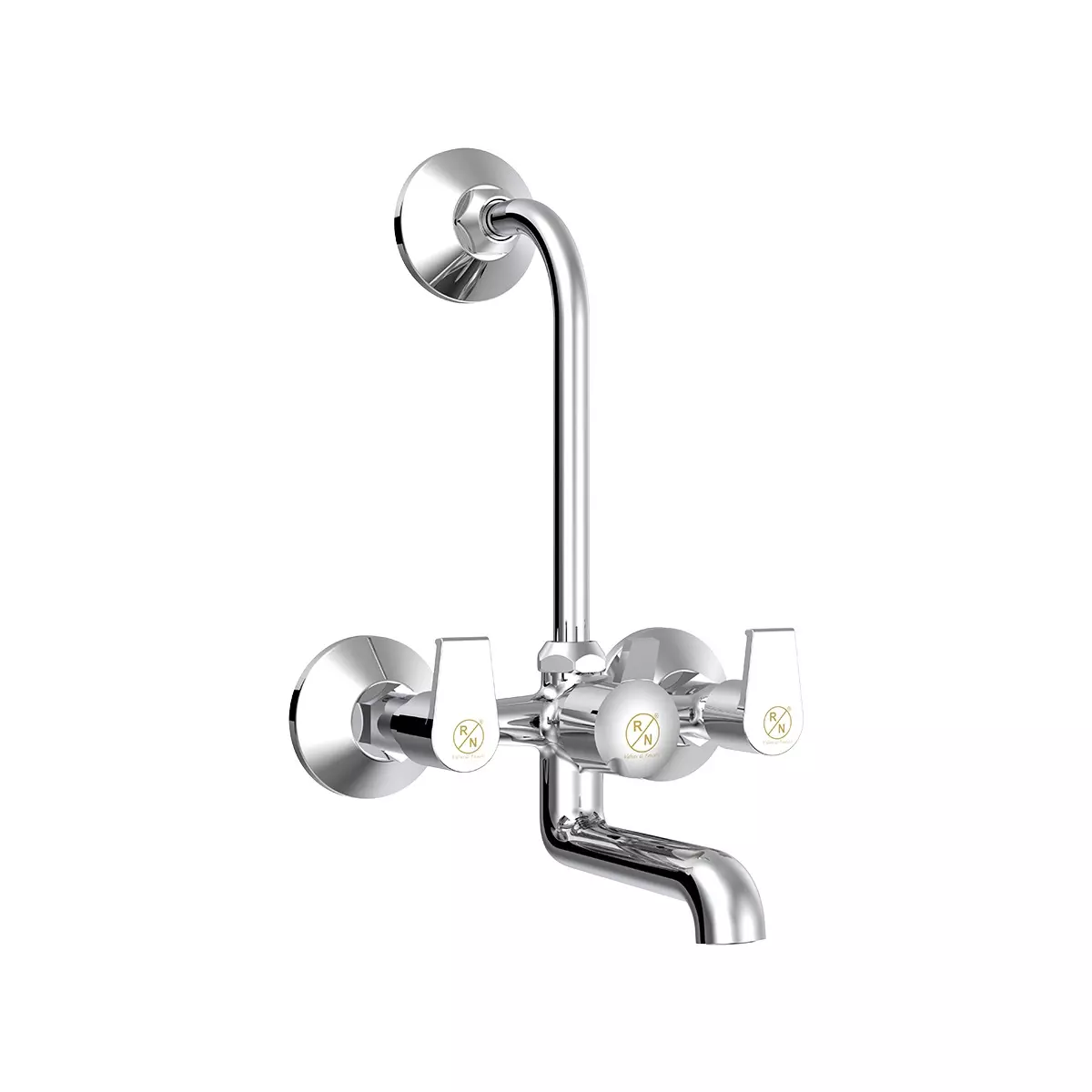 RN Charvi Collection L-Bend Wall Mixer Tap With Provision & Hand Shower Chrome Plated Wall Mounted 1/2 Inch (15 mm) Size, RNCHA24G19