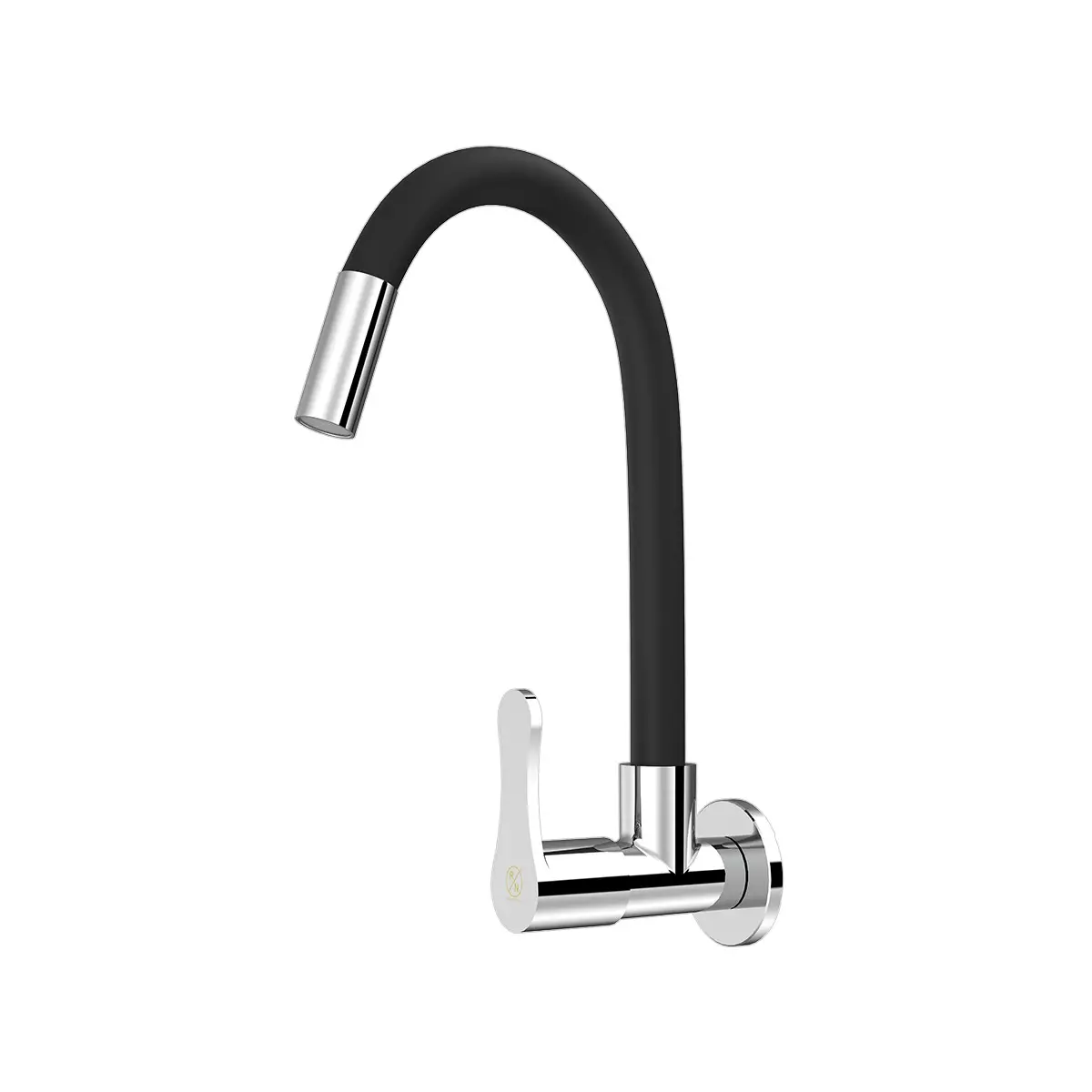 RN Malia Collection Sink Tap With Swivel Spout & Flange 1/2 Inch (15 mm) Size Black & Chrome Plated Stainless Steel, RNMAL24G26
