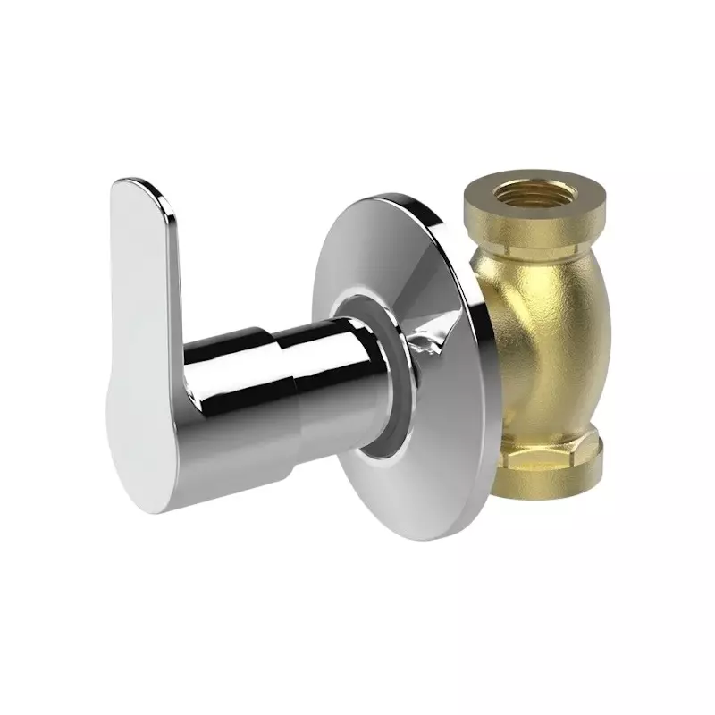 IVAS Elanza Concealed Stop Tap with Expose Part Wall Mounted Chrome Finish Silver & Golden 15 mm Hole Size for Bathroom & Toilets Use, IM12008841