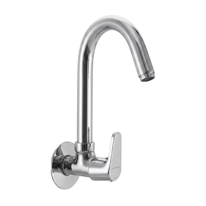 PLUMBER Ecoline Series Estel Range Sink Tap With Swivel Spout and Foam Flow, Chrome Finish and Wall Mounted, ETL-0616