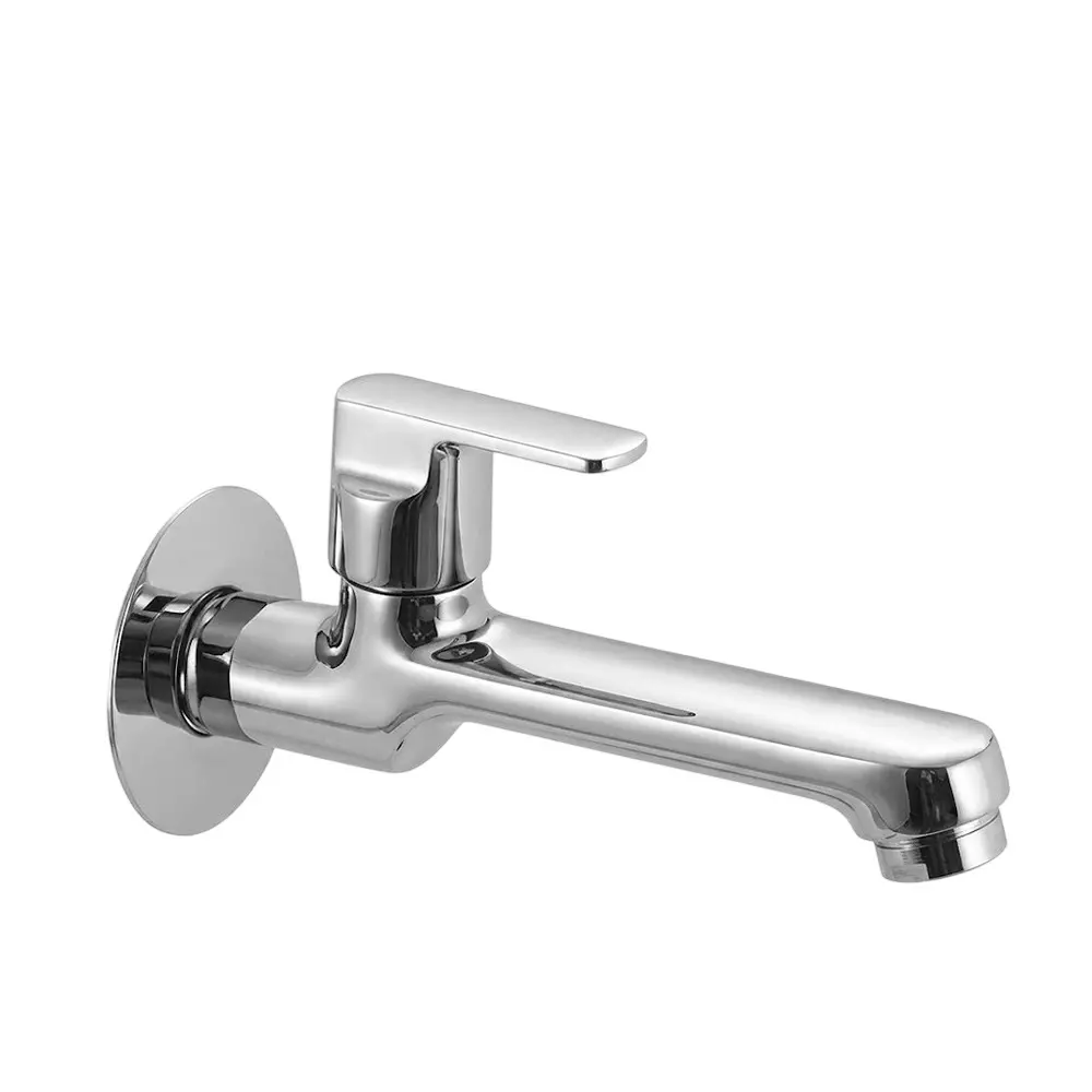 PLUMBER Ecoline Series Eon Range Bib Tap Long Nose with Foam Flow, Chrome Finish and Wall Mounted, EON-0204