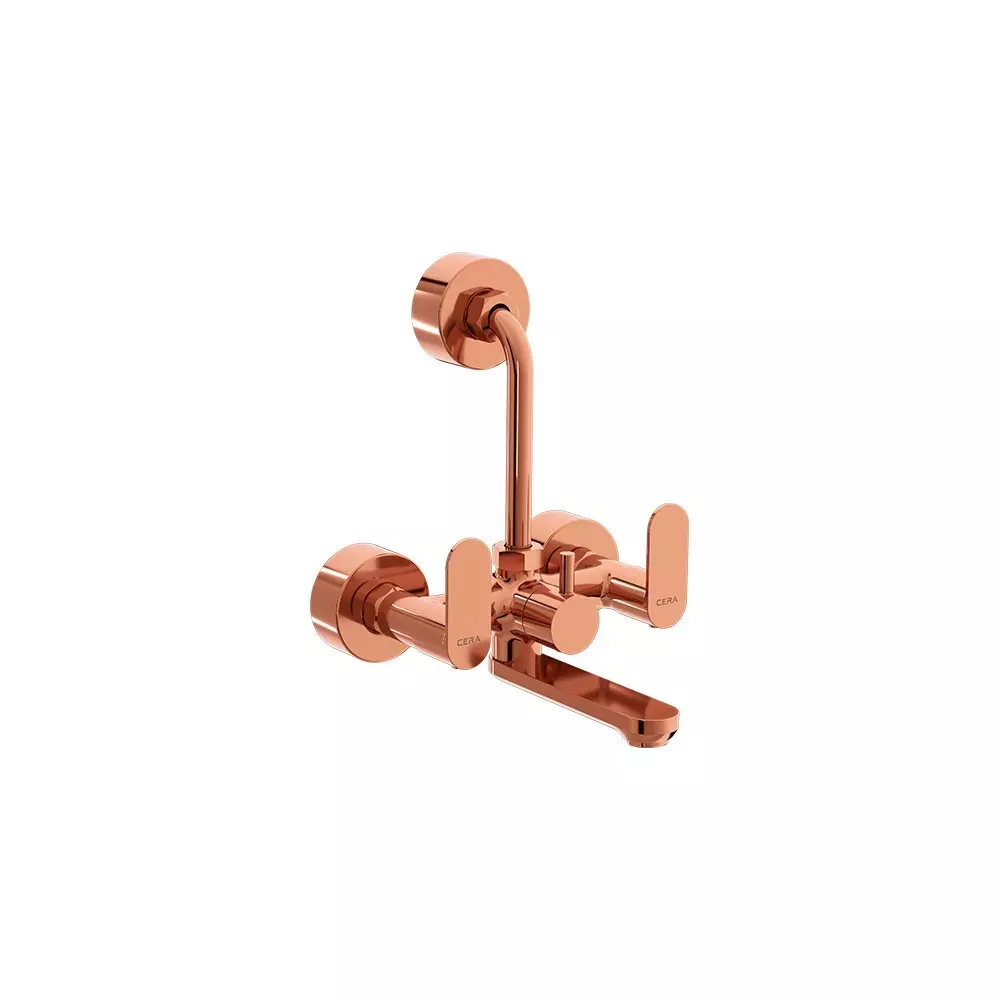 CERA Curve Wall Mixer Tap with Bend Pipe Rose Gold Wall Mounted for Bathroom Use, F1023401RG