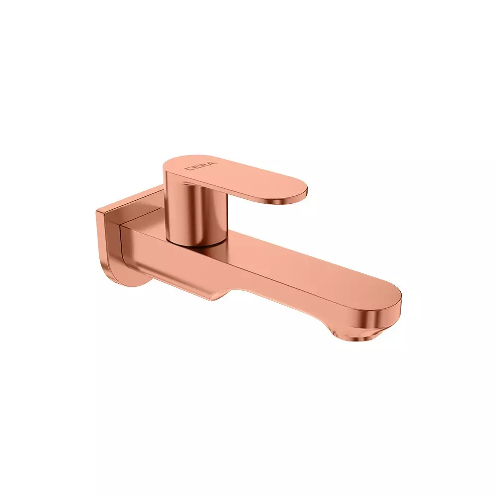 CERA Curve Bib Tap With Wall Flange And Aerator Rose Gold Wall Mounted for Bathroom Use, F1023151RG