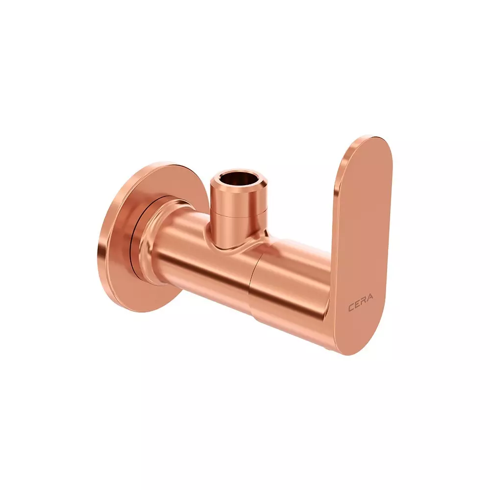 CERA Curve Angle Tap With Wall Flange Rose Gold Wall Mounted for Bathroom Use, F1023201RG